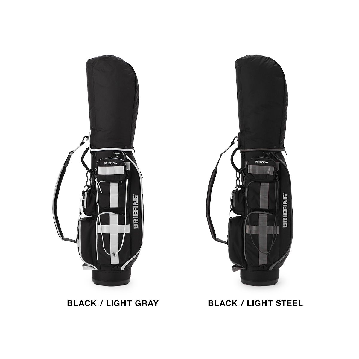品｜ブリーフィング ゴルフ キャディバッグ カート型 自立 8.5型 5分割 ショルダーポーチ付き CR-6 02 GOLF IS