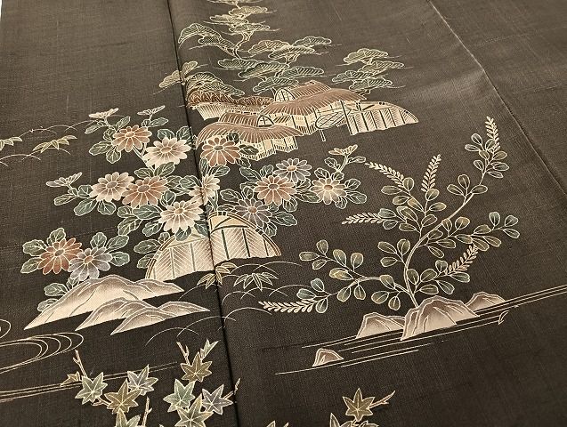 平和屋着物○西川治郎 赤城紬 訪問着 茶屋辻 ロング丈 正絹 逸品