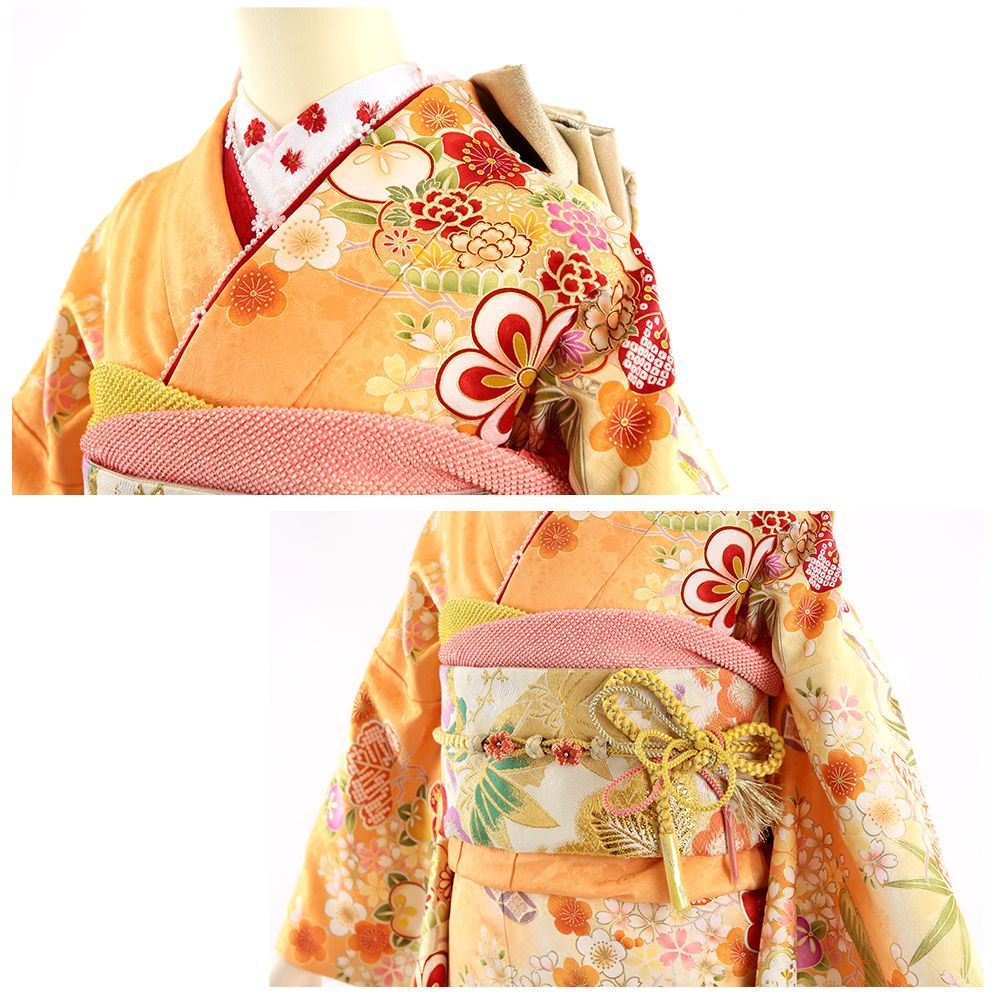 振袖 身長147-162cm 白 wh-046（【レンタル】 振袖 フルセット