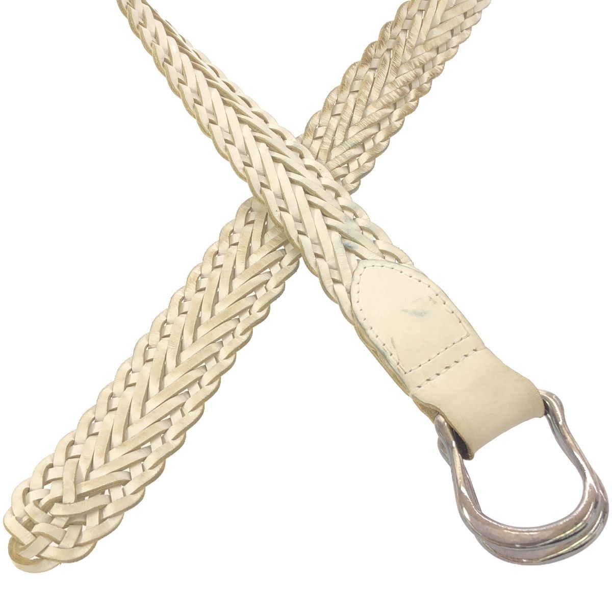 AKM エイケイエム メッシュレザーベルト ホワイト - メルカリ