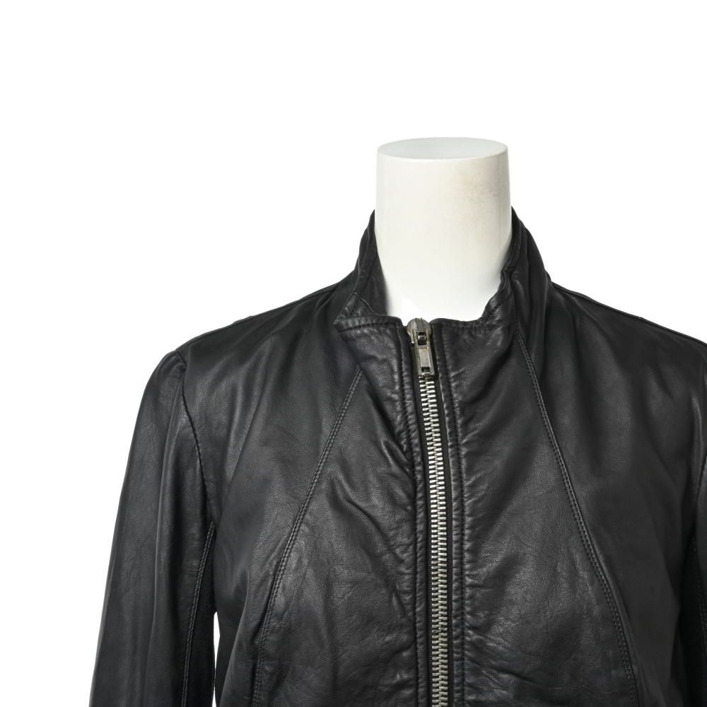 Rick Owens シングルライダース　ラムレザー Rick Owens ラムレザー ジップアップ ライダース ジャケット