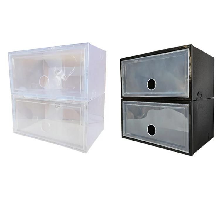 シューズボックス ブラック クリア 8個セット シューズケース 下駄箱