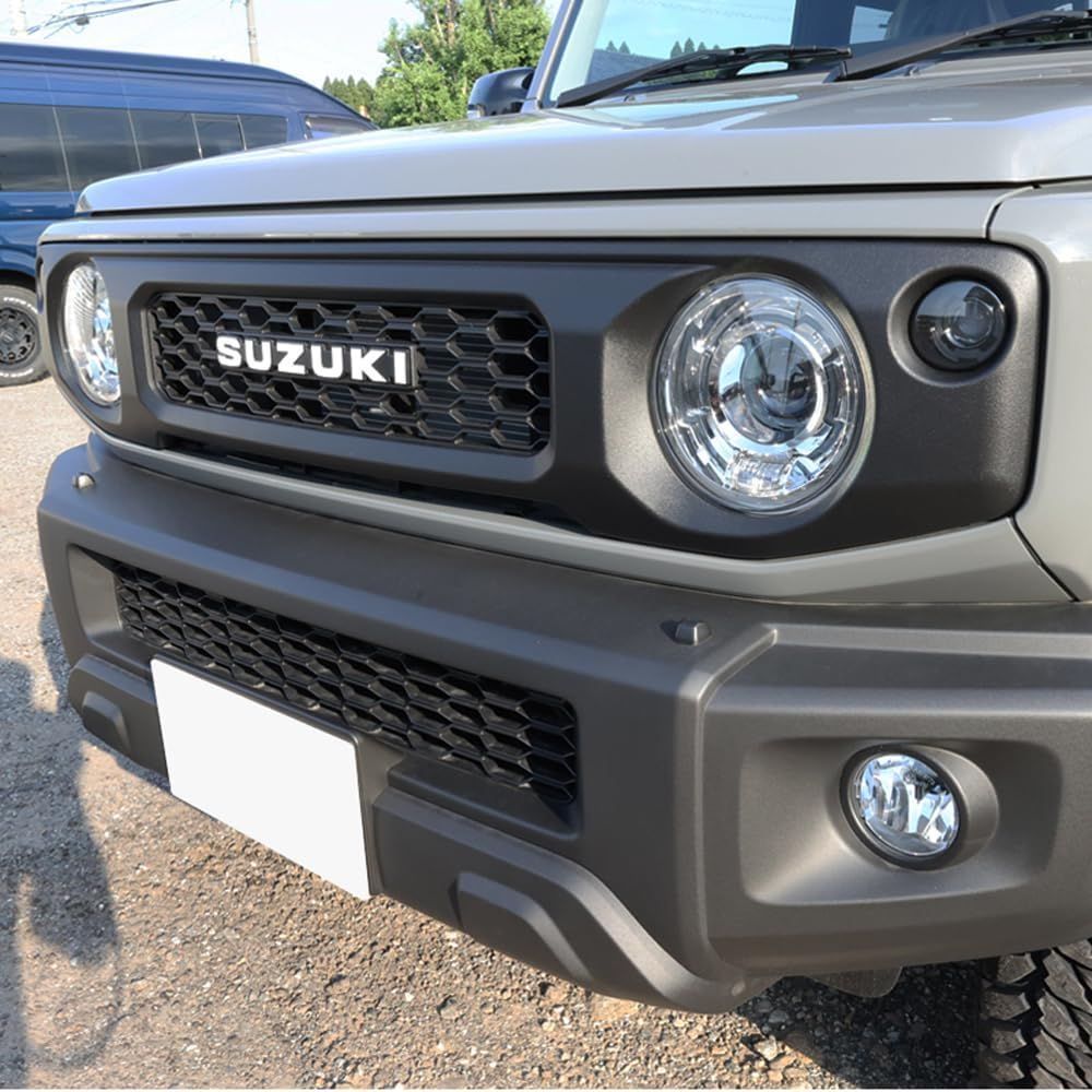 JB64 JB74 ジムニーシエラ チッピンググリル+極小網　+エンブレム+カバ ジムニー JB64 JB74 フロントグリル チッピング ブラック 汎用