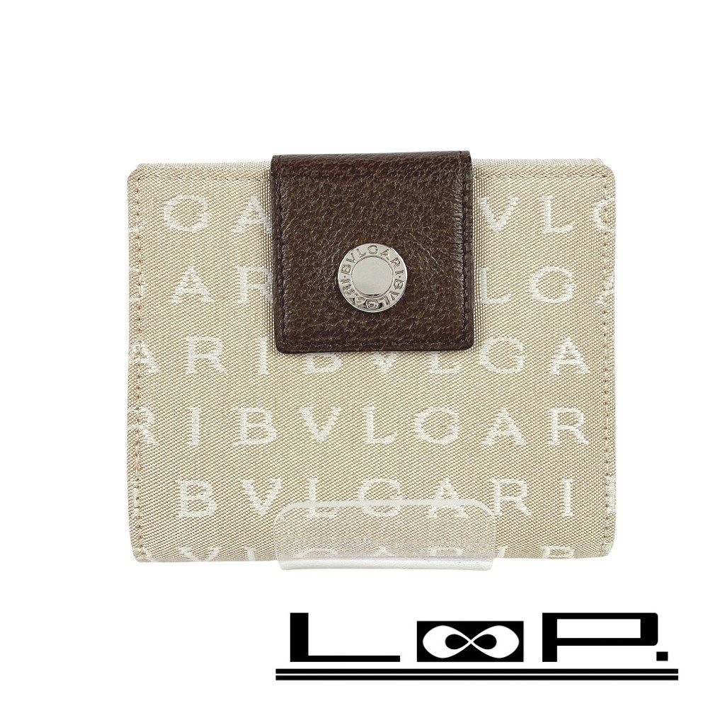 □美品□ ブルガリ ロゴマニア 2つ折り 財布 コンパクト Wホック