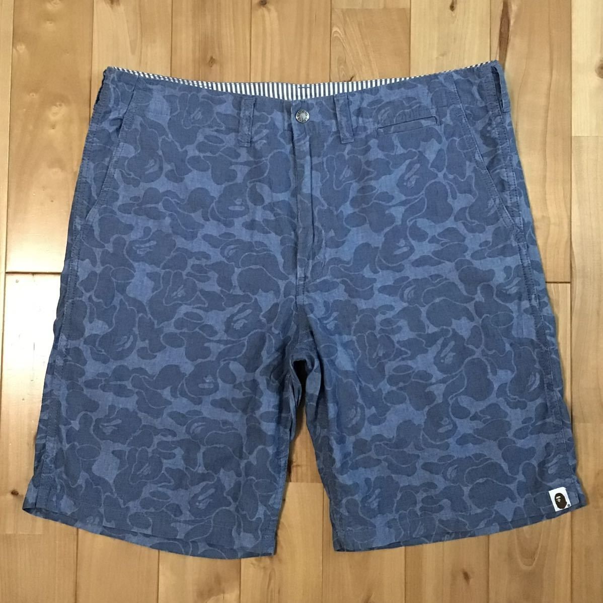 BAPE camo ハーフパンツ Lサイズ ブルーグレー a bathing ape BAPE camo ハーフパンツ Lサイズ ブルーグレー a bathing ape