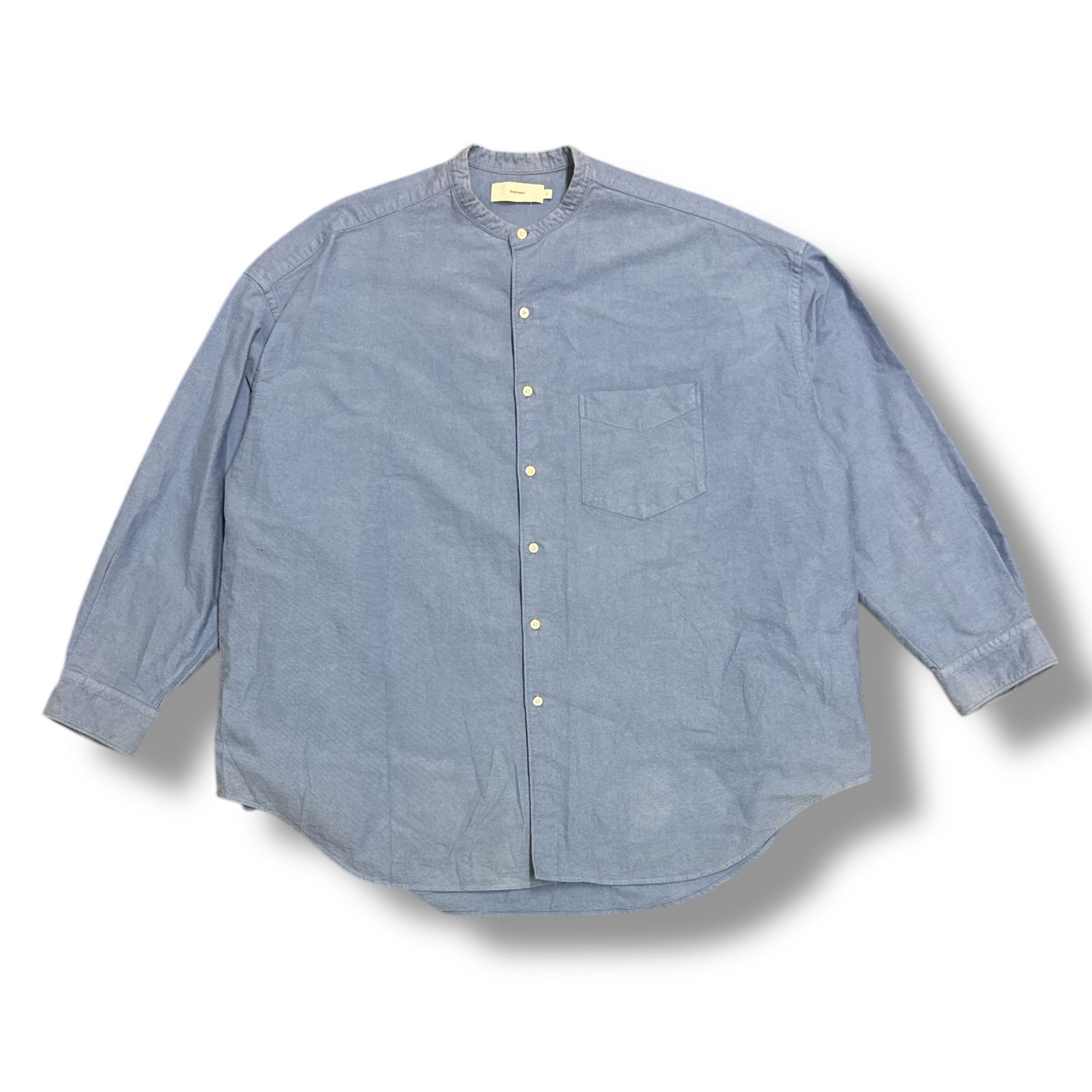 参考上代22000円 Graphpaper 23AW Oxford Oversized Band Collar Shirt 