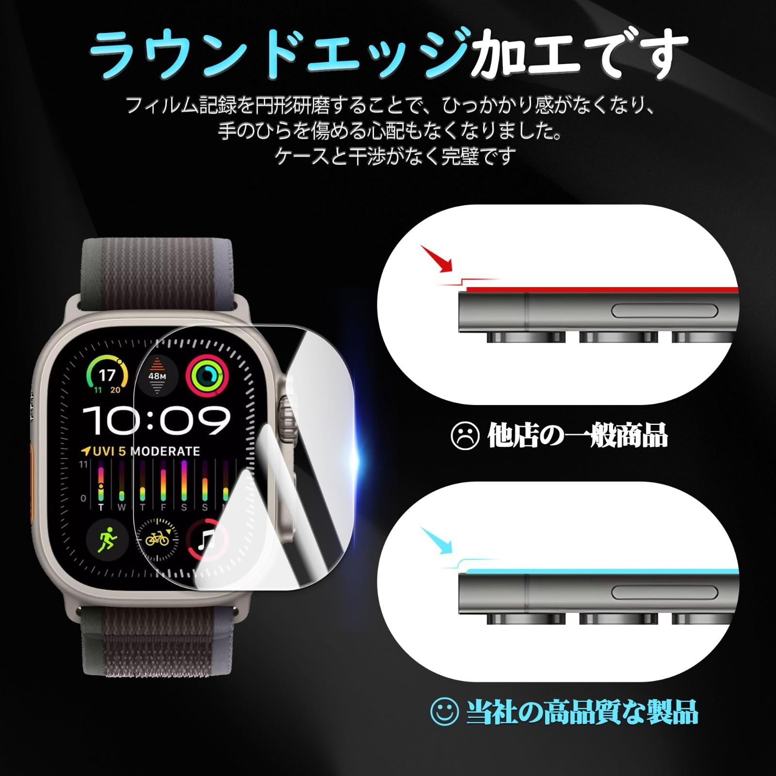 人気商品】日本素材製 強化ガラス Apple Watch Ultra 49mm 2022 Apple 