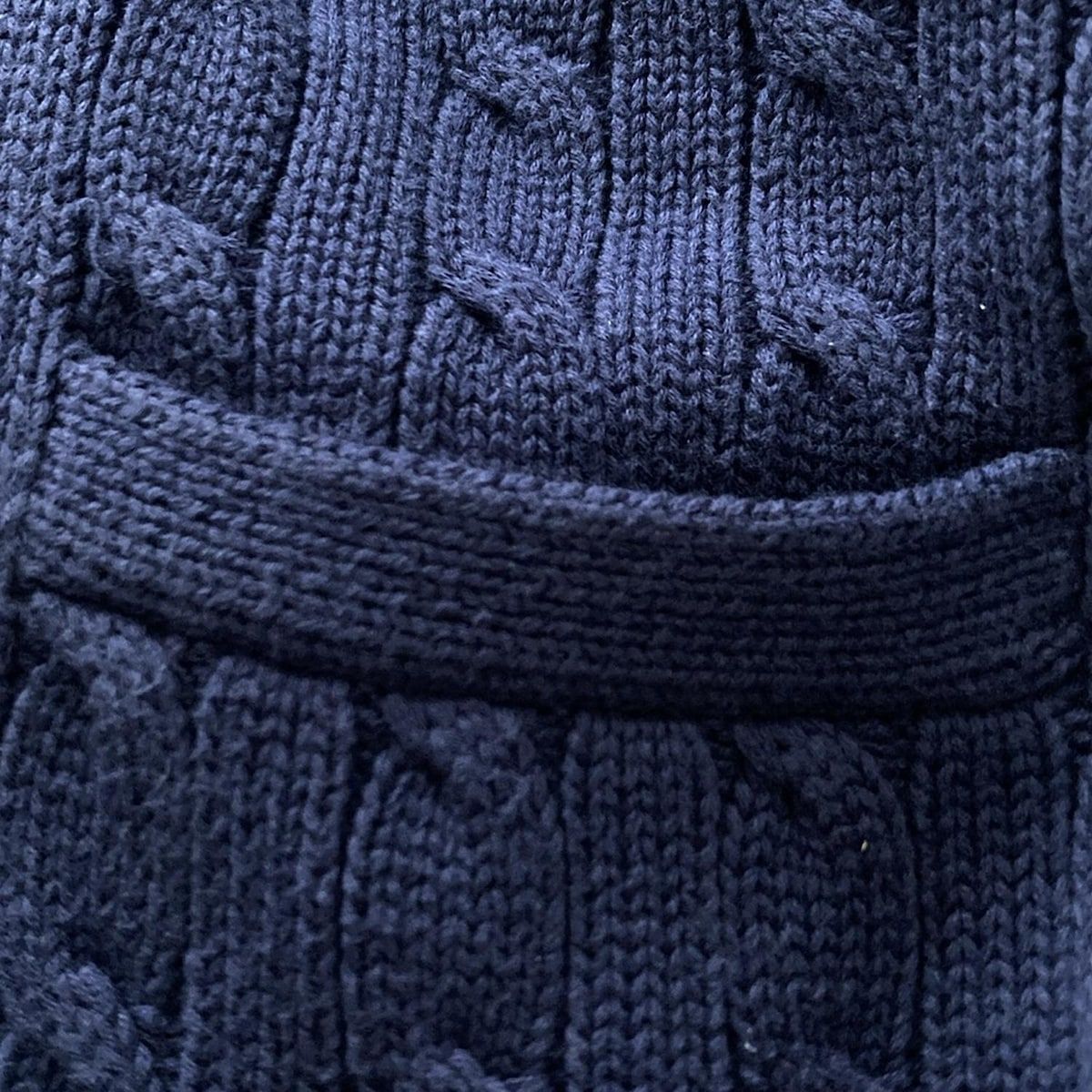 RalphLauren ラルフローレン カーディガン サイズL レディース - ネイビー×ブラウン 長袖 薄手ニット 長袖 