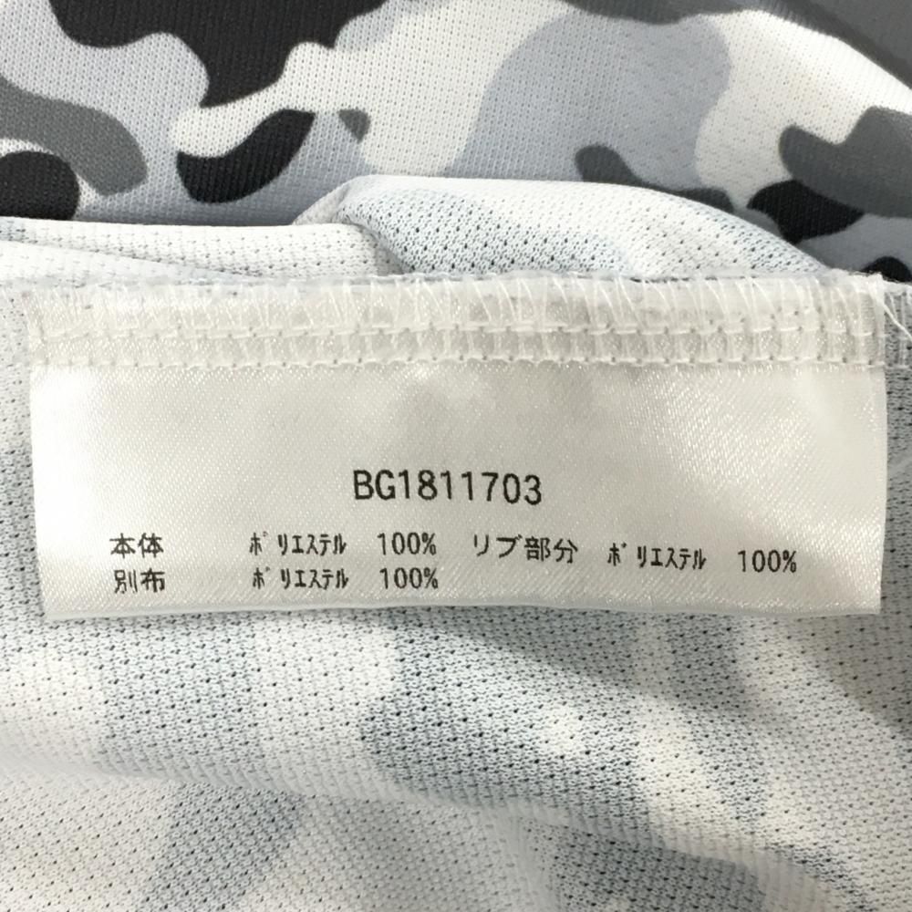 BRIEFING ブリーフィング　ポロシャツ　半袖　迷彩　L メンズ　白　ロゴ BRIEFING GOLF ブリーフィング 半袖ポロシャツ 白 迷彩織生地