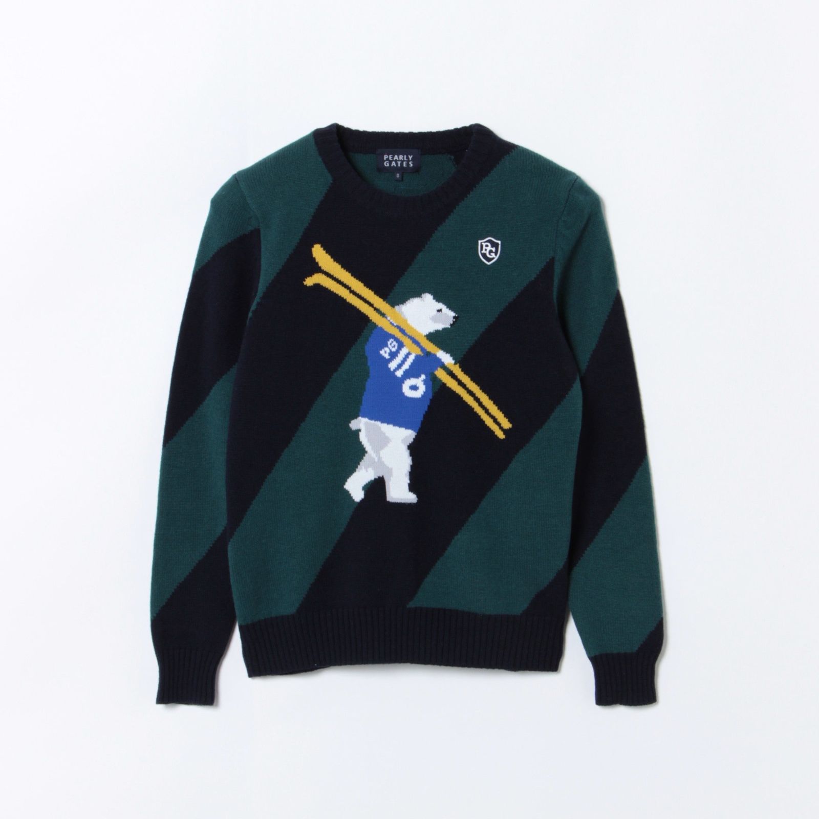 【認定リユース品】くまインターシャ クルーネックニット プルオーバー