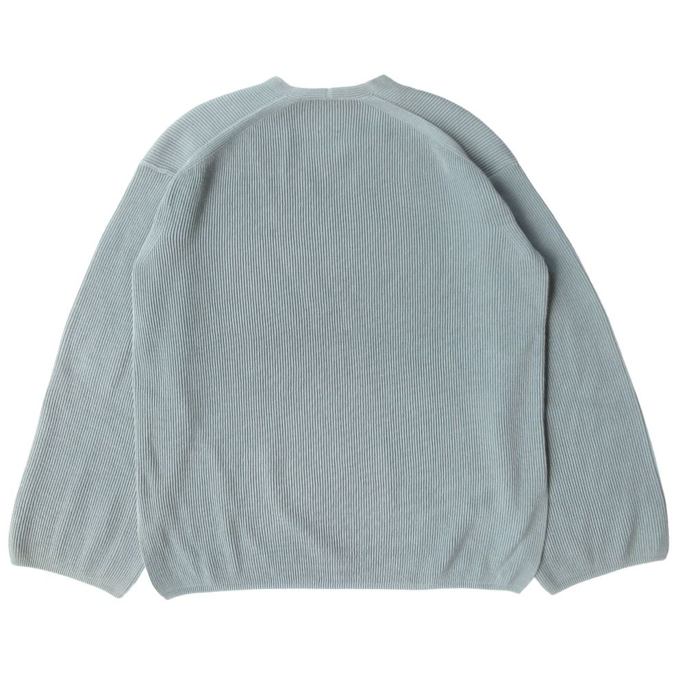美品 21SS BATONER バトナー  HIGH COUNT RIB V-NECK ニット セーター カットソー 長袖 BN-21SL-019 サイズ2 青 ブルー レディース 古着 中古 BATONER - 美品 21SS BATONER バトナー HIGH COUNT RIB V-NECK