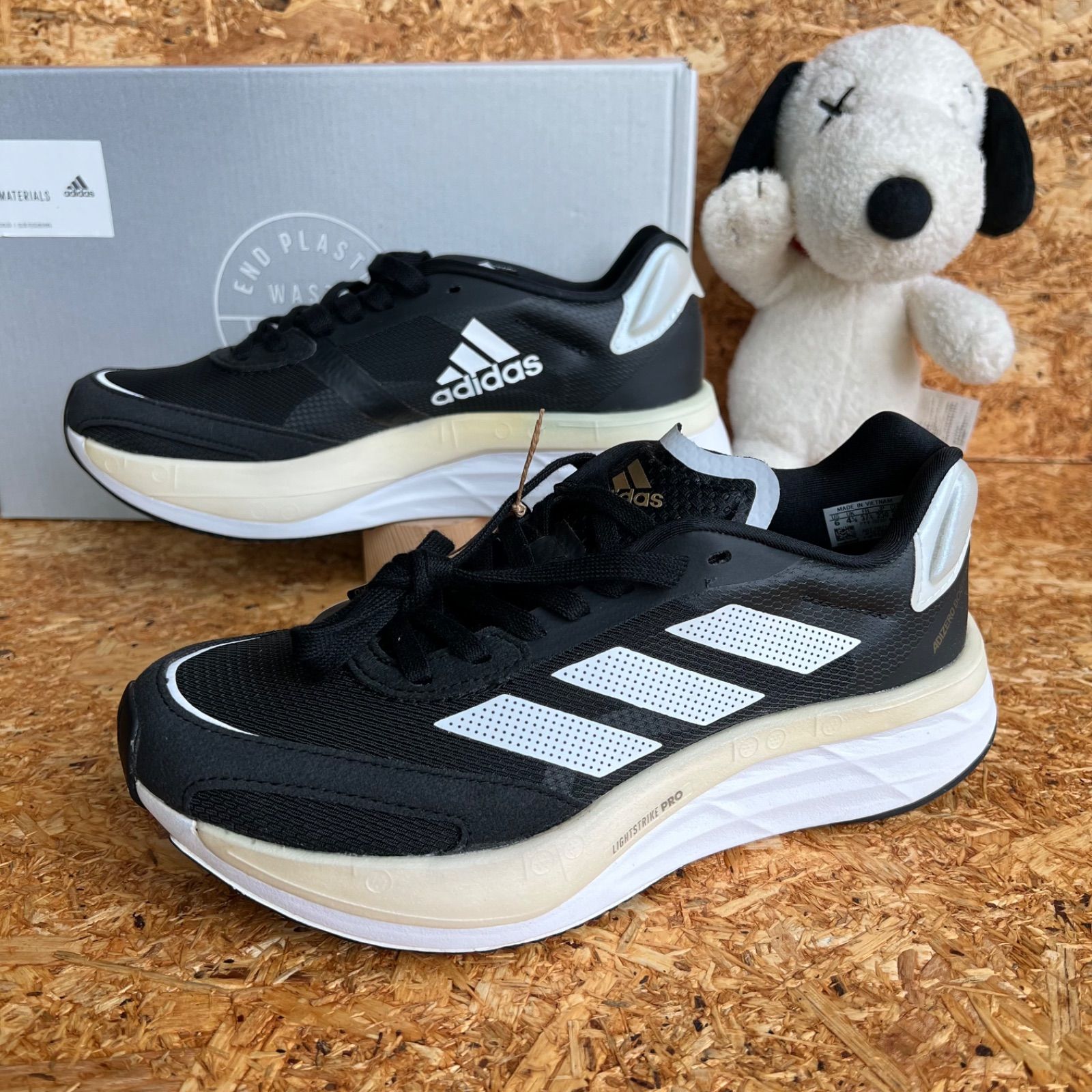 23.0cm アディダス ランニングシューズ アディゼロ ボストン 10 W ブラック H67515 カーボン搭載 adizero マラソン ランニング ||| アディゼロ ジャパン タクミ SL ナイキ ライバルフライ ズームフライ ペガサス ボメロ