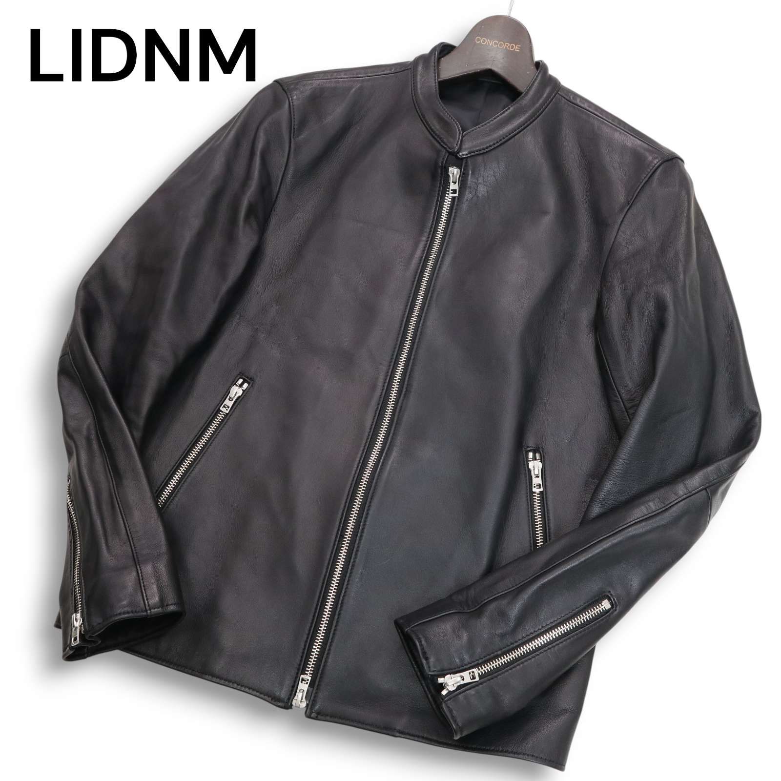 LIDNM リドム 秋冬 羊革☆ リアル ラム レザー シングル ライダース