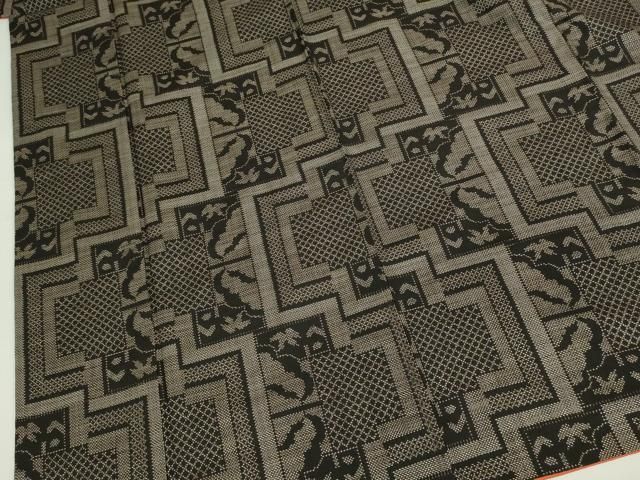 平和屋着物□本場大島紬 7マルキ 幾何学文様 正絹 逸品 DAAR7295we  
