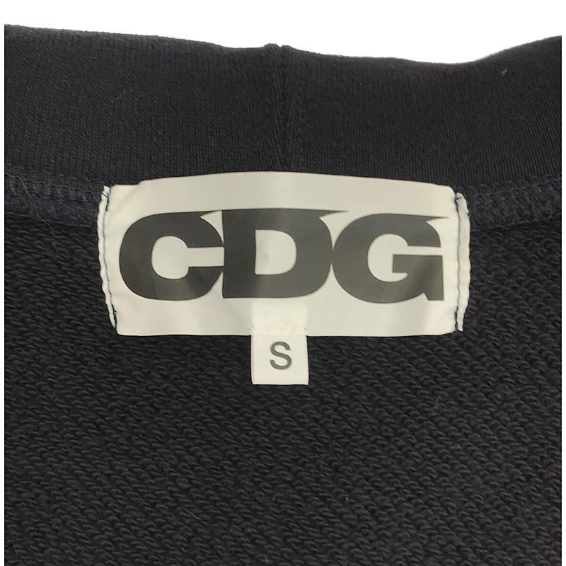 COMME des GARCONS / コムデギャルソン | CDG ロゴ プリント ポンチョ パーカー | S | ブラック | レディース COMME des GARCONS / コムデギャルソン | CDG ロゴ プリント ポンチョ