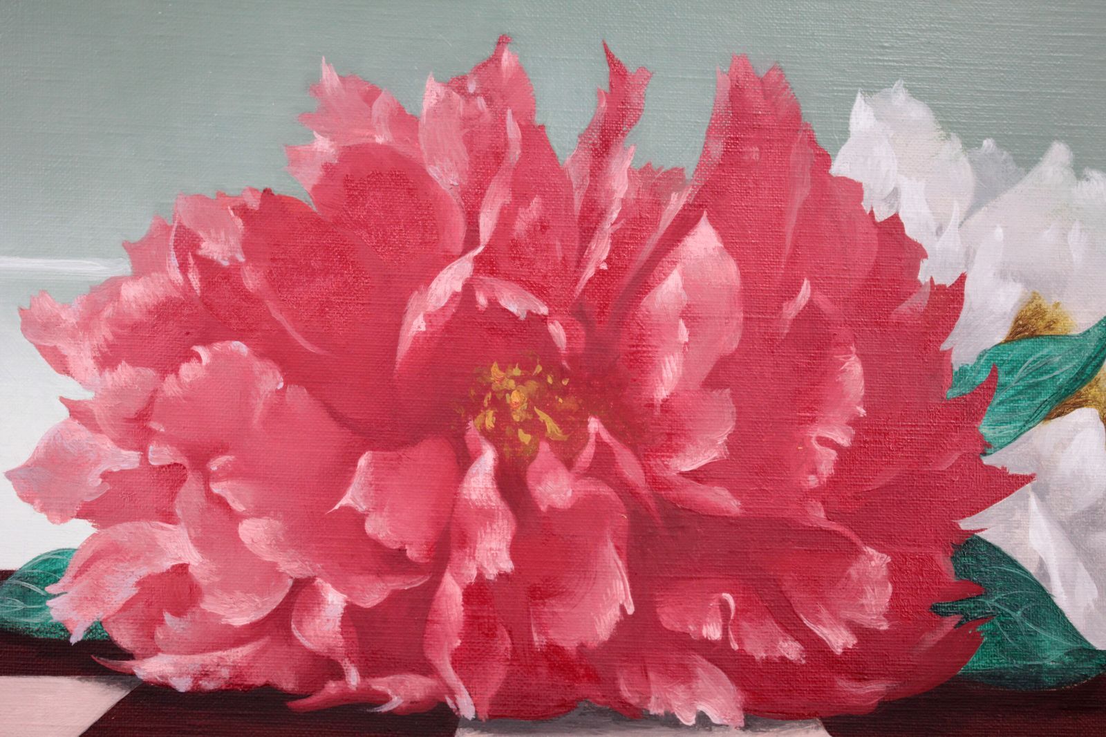 松樹路人「緋と白」 油絵・油彩画 絵画 - メルカリ