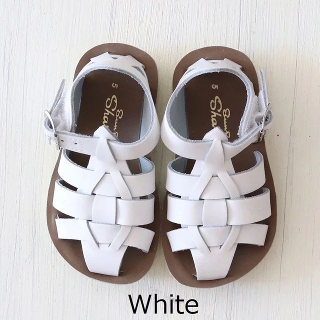 ♥ saltwater ソルトウォーター shark white size 5-12 靴 キッズ サンダル