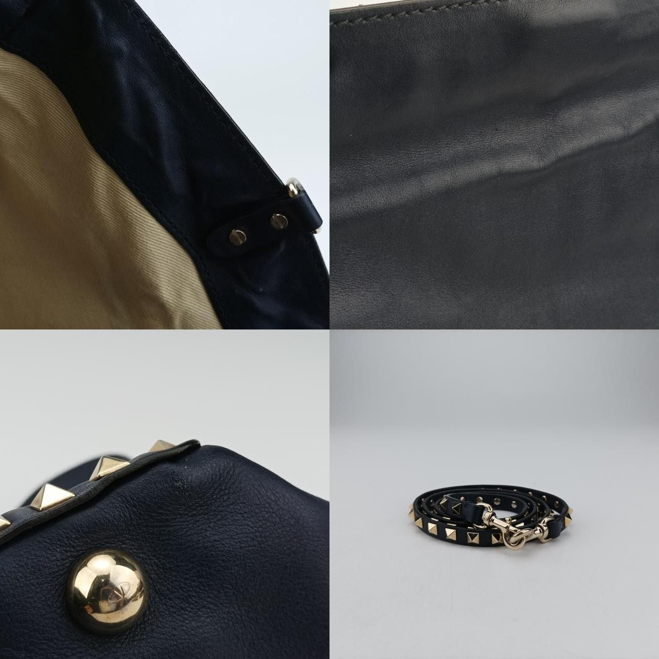 ヴァレンティノValentinoロックスタッズブルーレザー製番不明