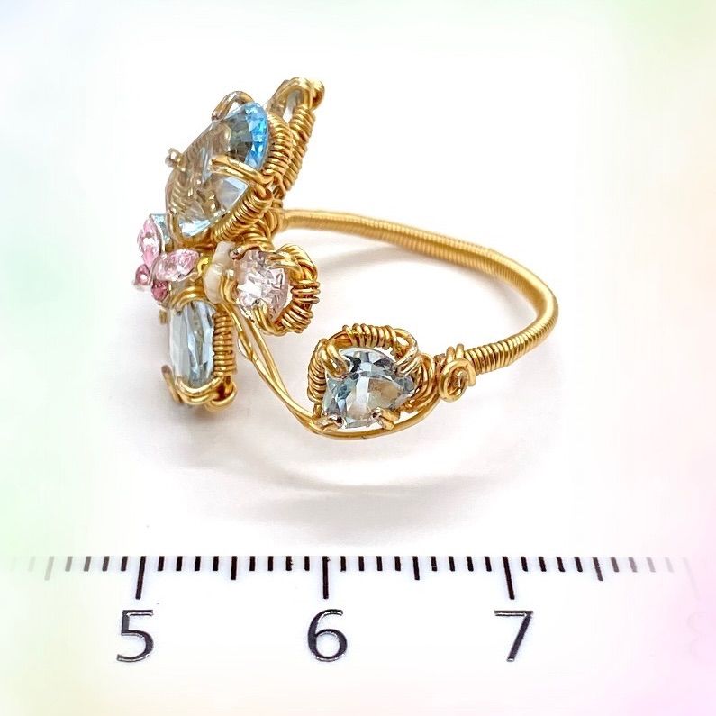 14kgf ワイヤーアートリング14〜15号 ブラジル産天然ブルートパーズ NEXPOTALLINN_EU