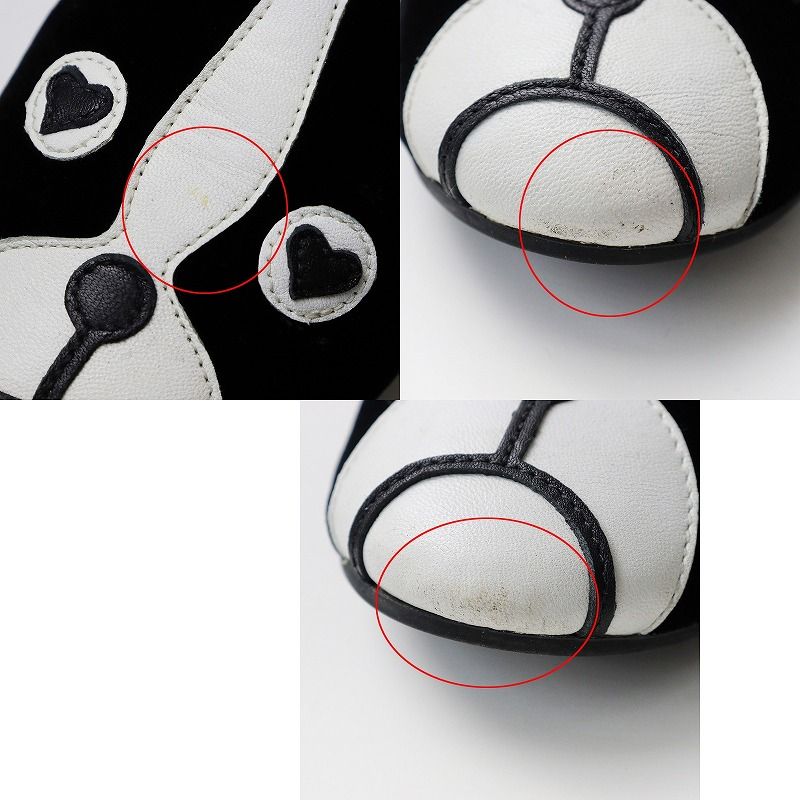 超美品　マークバイマークジェイコブスねずみブラックフラットシューズ黒23.5本革 超美品 マークバイマークジェイコブスねずみブラックフラット