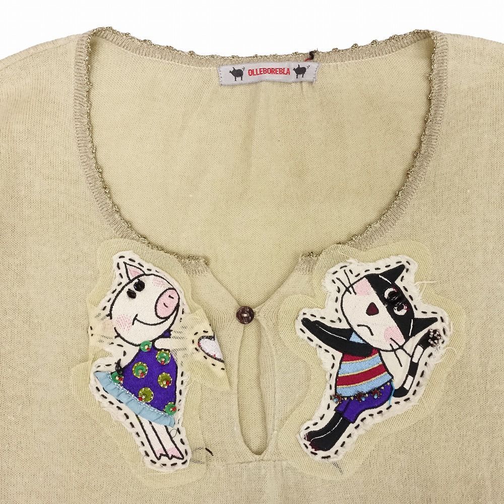 アルベロベロOLLEBOREBLA オレボレブラ　チュニック　長袖　フリーサイズ 美品 OLLEBOREBLA アルベロベロ オレボレブラ ぶたさん プリント