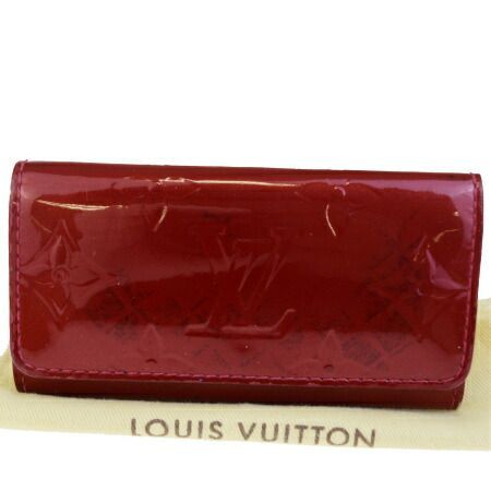 【中古】 ルイヴィトン LOUIS VUITTON ミュルティクレ 4連キーケース モノグラム ヴェルニ ポムダムール エナメル M91976 03BD631