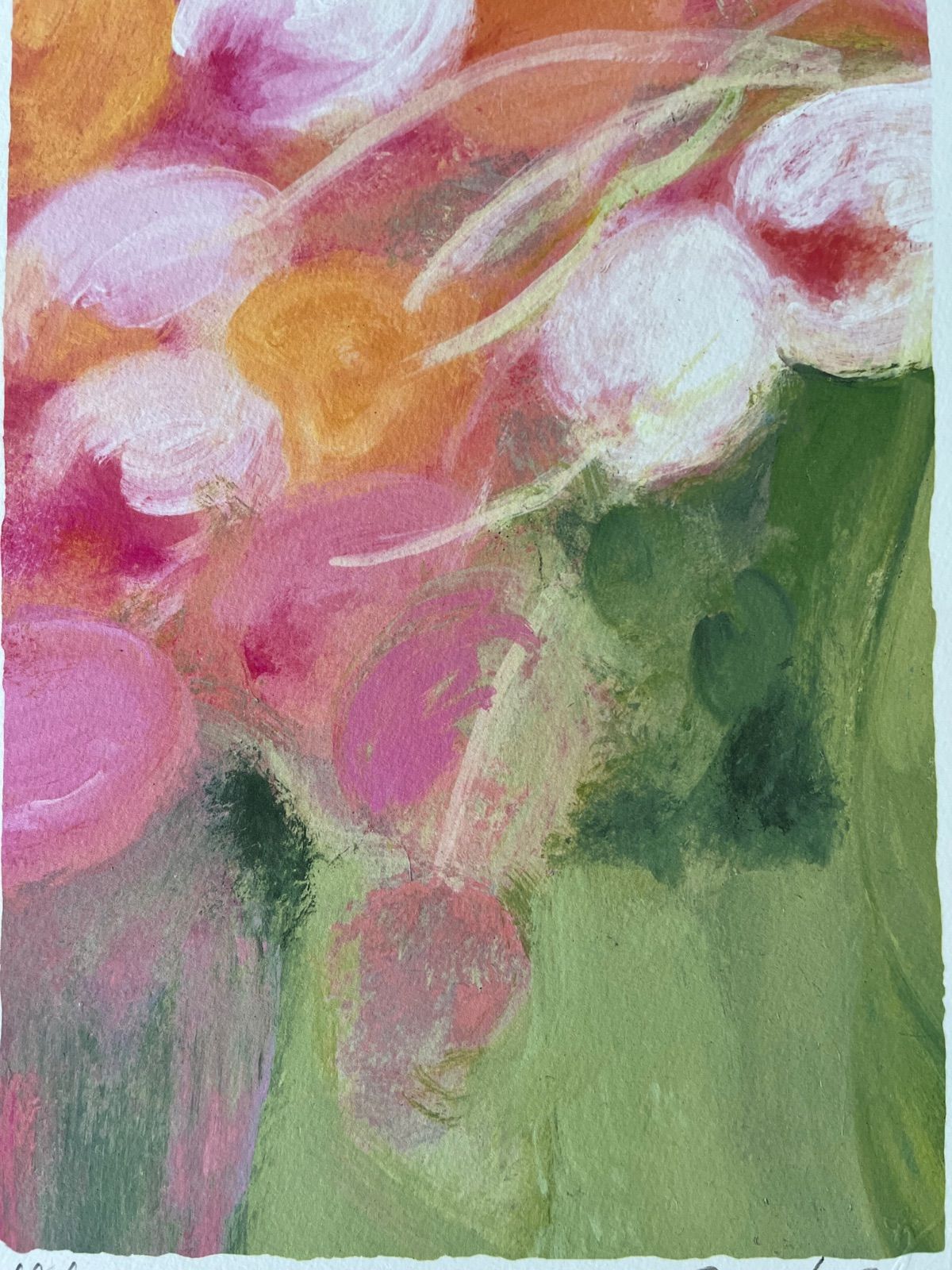 47×55 ジニー・キム　額装版画　ジクレー　チューリップ　サイン、ED、証明書 版画 ジニー・キム 限定ジクレー 新品額入り ED、サイン、証明書