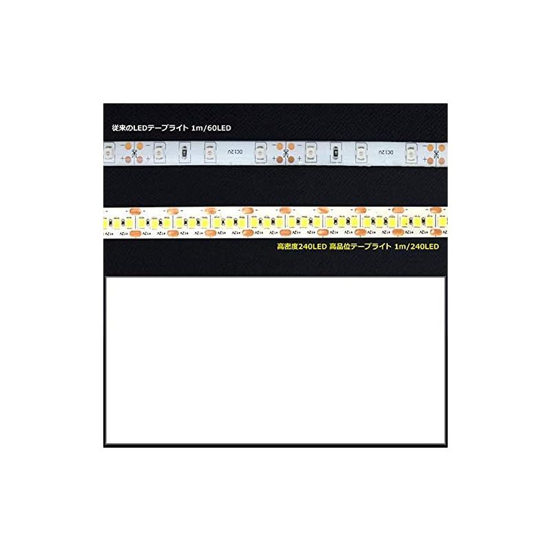 Kaito Denshi 海渡電子 LEDテープライト 車 12V 高密度 240LED m 防水 車外 照明 常時点灯 正面発光 切断 イルミネーション 電飾 カスタム 1チップ 白ベース 90cm 白色 0 FFCRYSTALESIA_COM