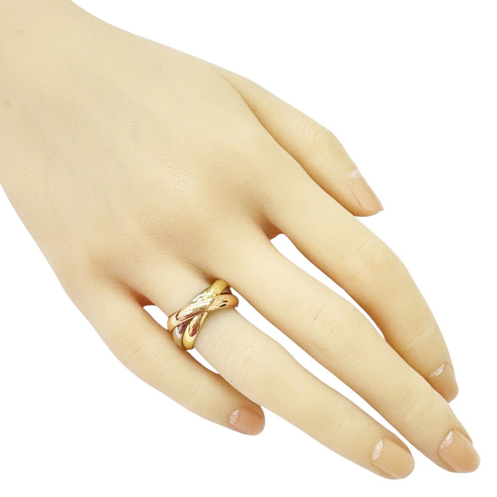 カルティエ トリニティ 3連 リング 指輪 11号 18金 K18イエローゴールド ダイヤモンド レディース CARTIER カルティエ