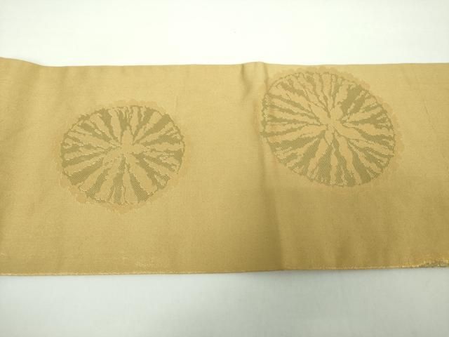 平和屋着物○九寸名古屋帯 紬地 型染め 成物 正絹 逸品