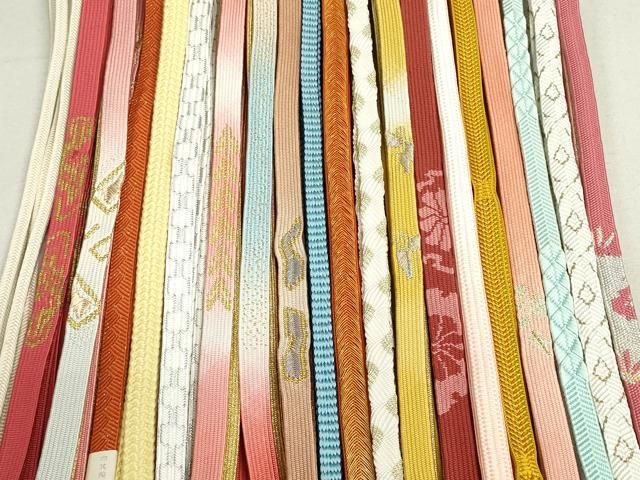 平和屋着物○和装小物 帯締め20本 亀甲組 奈良組 高麗組 笹浪組 金銀糸  