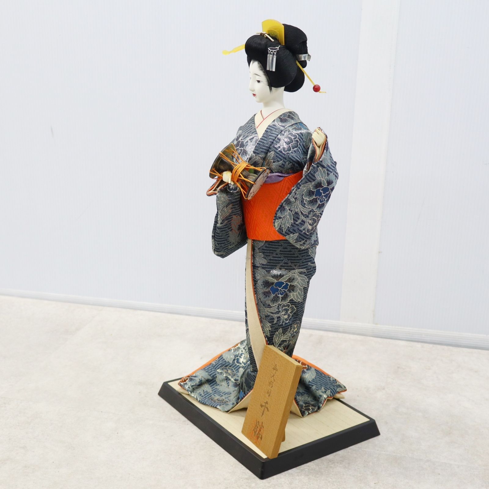 △ 高さ約45cm｜日本人形 芸者 舞妓 着物 御人形司 ｜ 太鼓｜博多