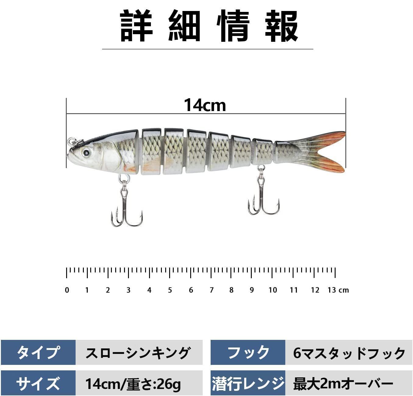 数量限定】HUACHENG ビッグベイト ルアー ゆらゆら 3本セット シーバス