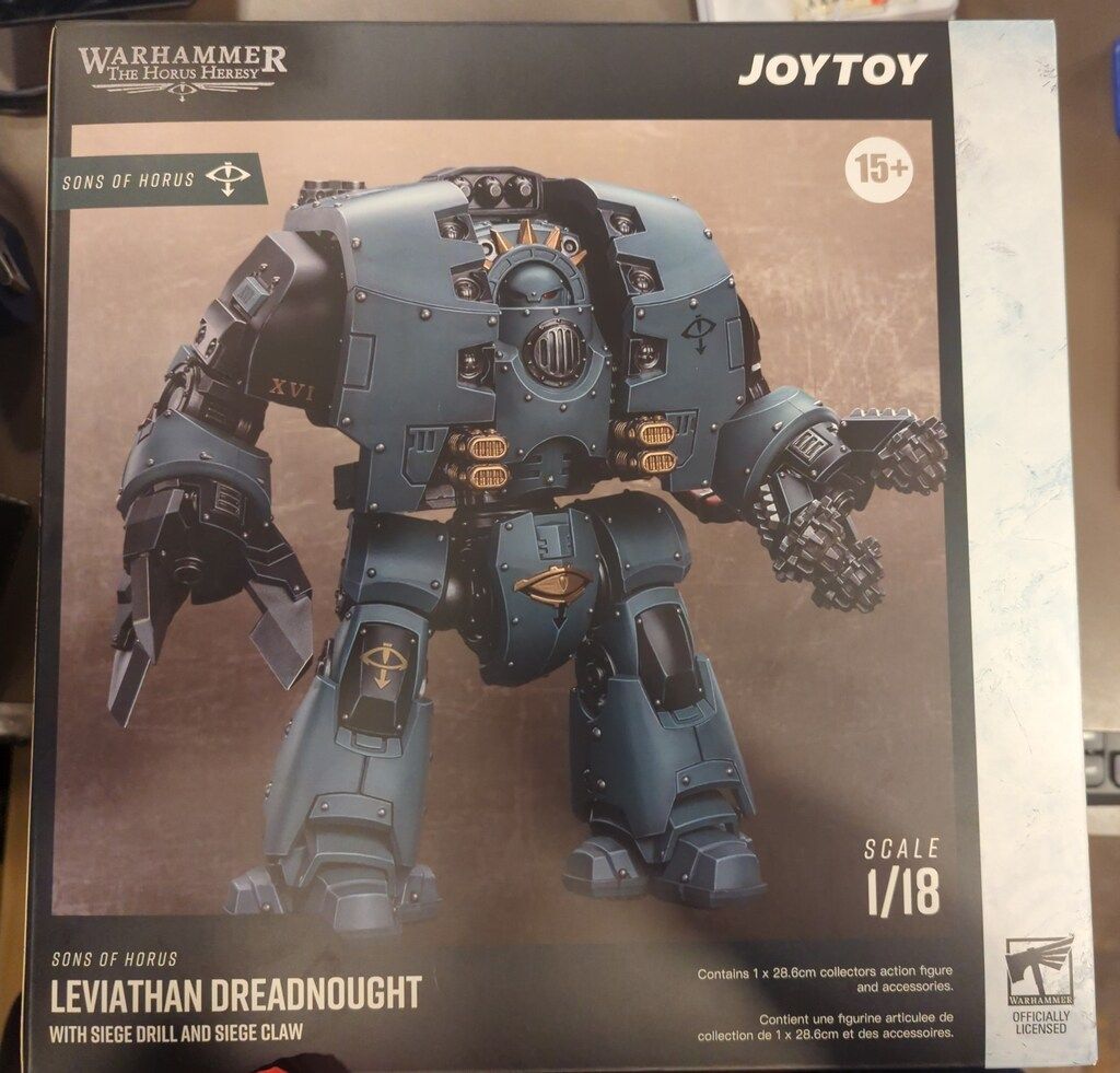 JOYTOY WARHAMMER THE HORUS HERESY SONS OF HORUS LEVIATHAN DREADNOUGHT WITH SIEGE DRILL AND SIEGE CLAW