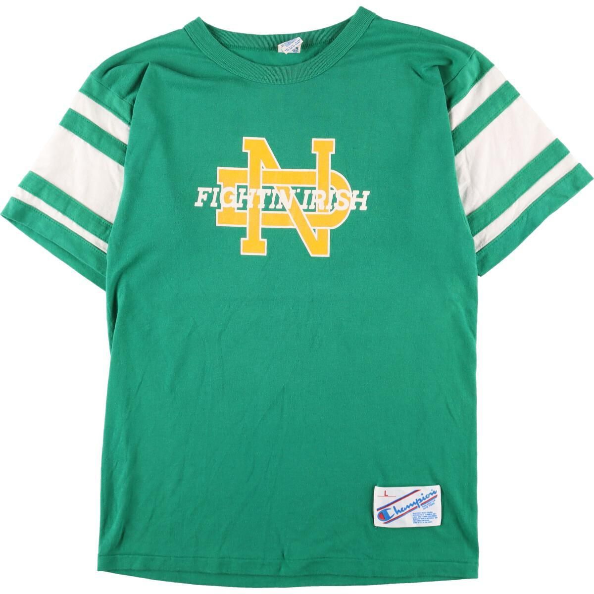 古着 80年代 チャンピオン Champion トリコタグ FIGHTIN' IRISH ノートルダム大学ファイティングアイリッシュ カレッジTシャツ  USA製 メンズM ヴィンテージ /eaa322697