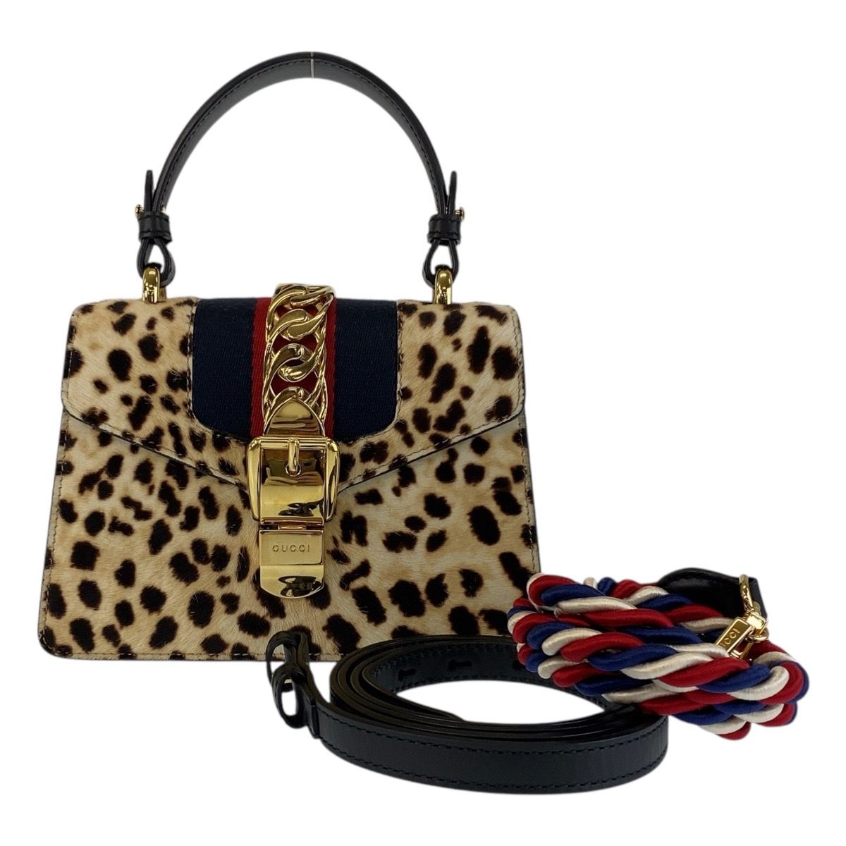 美品 GUCCI グッチ シェリーライン シルヴィ ベージュ ブラック 470270 