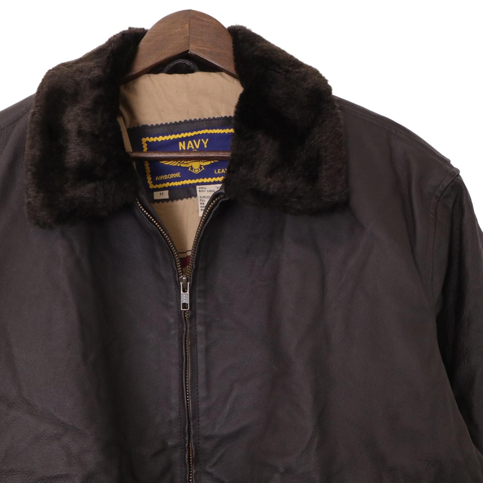 90年代 NAVY AIRBORNE LEATHERS G-1 フライトジャケット レザー 