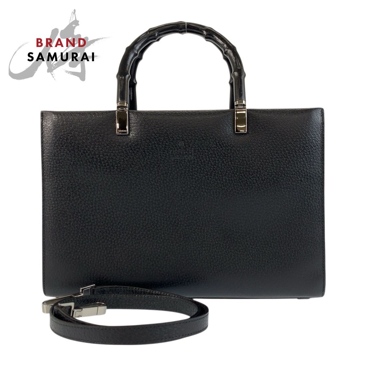 GUCCI グッチ バンブー ブラック 黒 ゴールド金具 レザー 002 1035 ハンドバッグ トートバッグ ショルダーバッグ 2way 502979