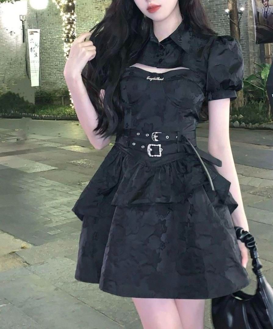 ゴスロリ・ロリータ ゴシック風 森ガール 地雷系 コスプレ 2点セット imgrc0099134785.jpg