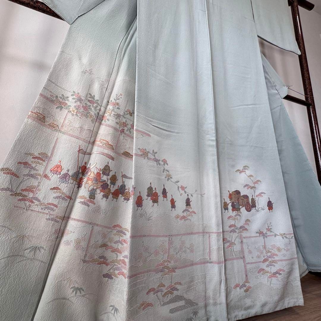 美品 逸品 豪華 スワトウ 汕頭 刺繍 訪問着 付け下げ 正絹 袷 着物 163