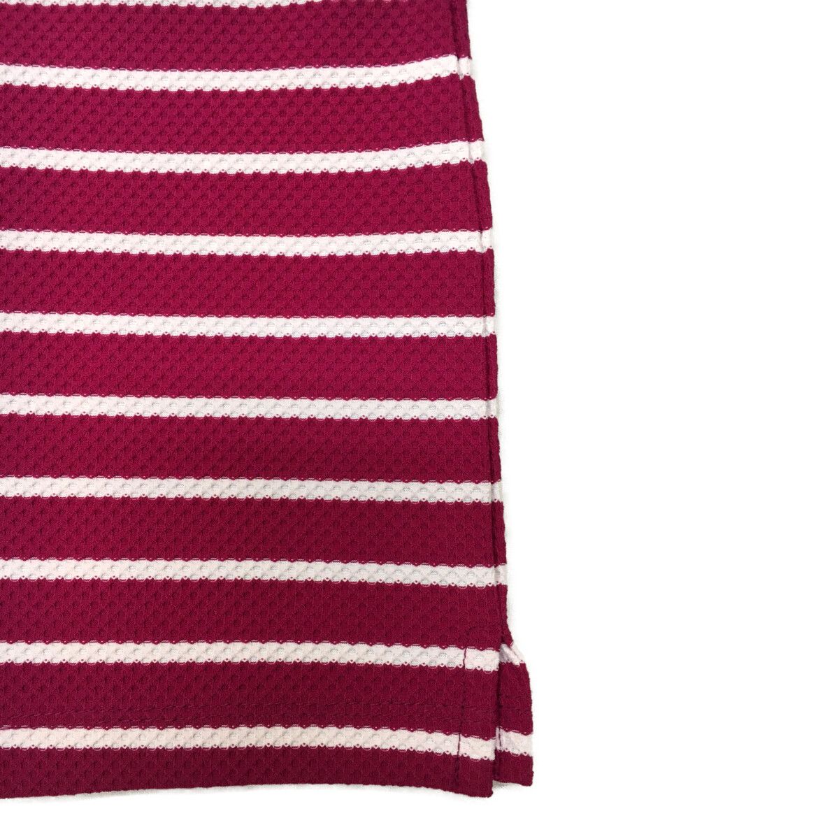 coco 中古 ワック WAAC レディース ノースリーブ 3(L) 赤紫×白 スキッパーポロシャツ ボーダー coco 中古 ワック WAAC レディース ノースリーブ 3(L) 赤紫×白