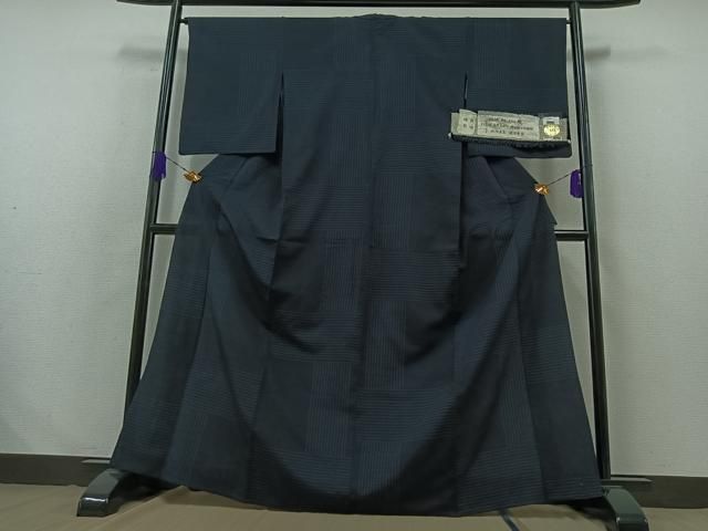 平和屋着物 池田重子 結城ちぢみ 奥順謹製 はたおり娘 単衣 蚊絣 証紙付き 正絹 AABB3578jh