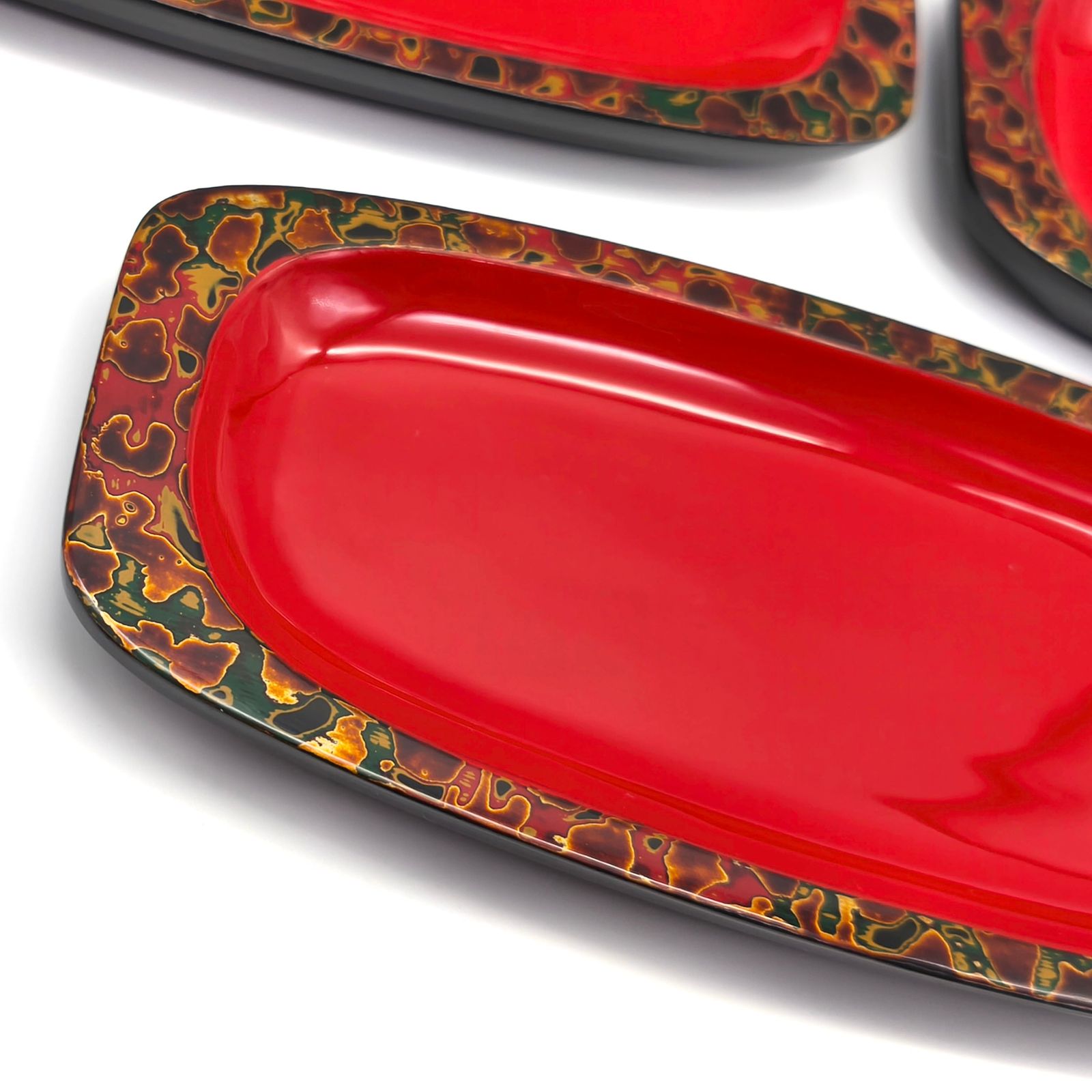 津軽塗（唐塗）バカ塗り・おしぼり皿・トレー・伝統工芸・No.250615-41