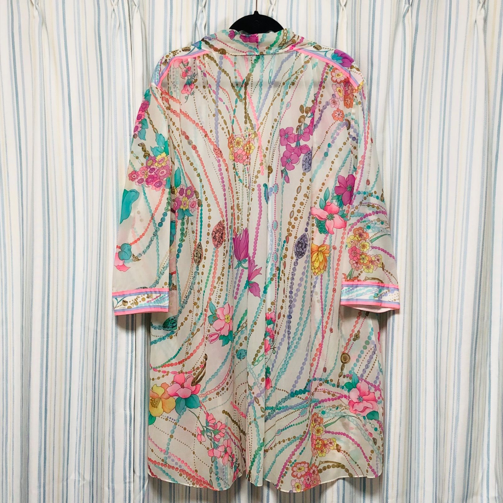 □美品□LEONARD FASHON レオナールファッション シルクロング 