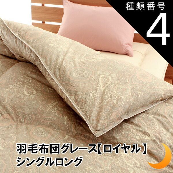種類4:約150×230/ブルー 羽毛布団 ポーランド ホワイトグース93% ツインキルト 綿100% 80サテン SEK 抗菌防臭加工 ダウンパワー400以上 グレース ロイヤル 全8サイズ