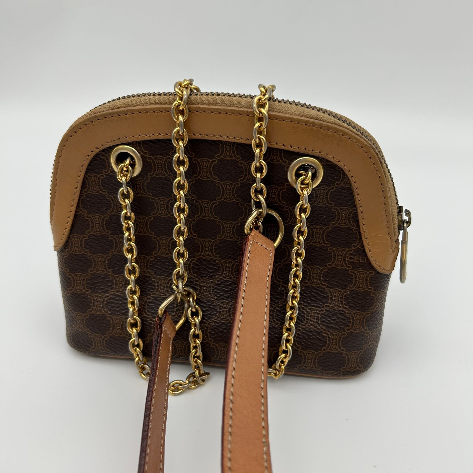 CELINE（セリーヌ）マカダム ブラウン系 茶 ヴィンテージ スモール 