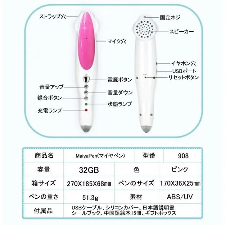 2本セット】32GB マイヤペン maiyapen 音声ペン ブルー ピンク