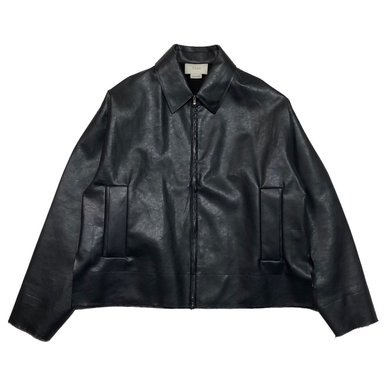 YOKE(ヨーク) 19SS FAUX LEATHER JACKET/レザージャケット/スイングトップ YK19SS0039B-JS S  ダークネイビー so john 別注/限定モデル