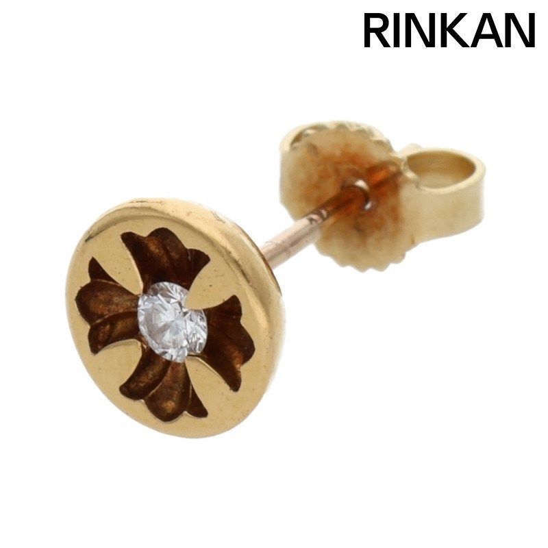 クロムハーツ 22K STUD NGTV CH PLS DMND ネガティブCHプラス 1ダイヤゴールドピアス メンズ