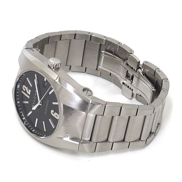 ブルガリ BVLGARI メンズ腕時計 エルゴン EG40S ブラック文字盤 SS 